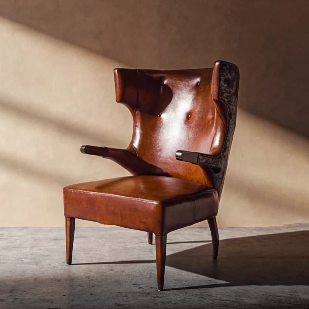 Oak Task Chair with Linen Seat